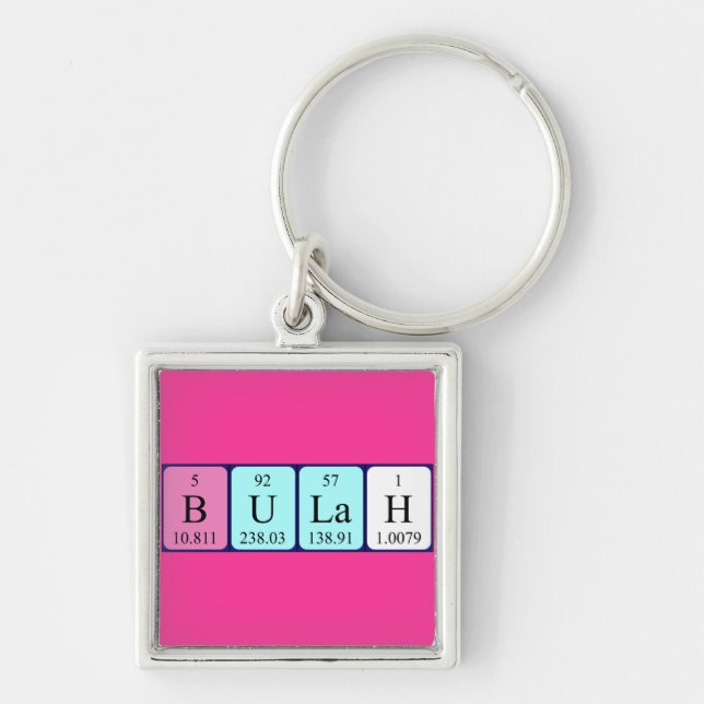 Bulah periodic table name keyring (Front)