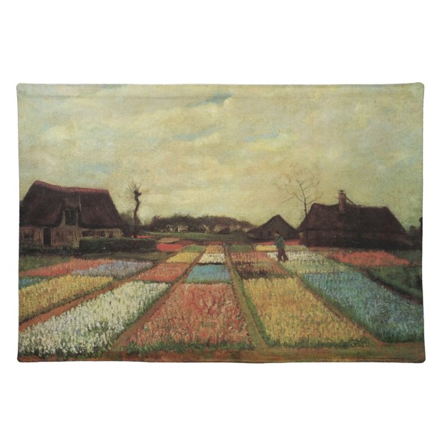 Bulb Fields by Vincent van Gogh Cloth Placemat (Front)