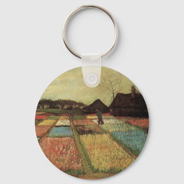 Bulb Fields by Vincent van Gogh Keychain (Front)