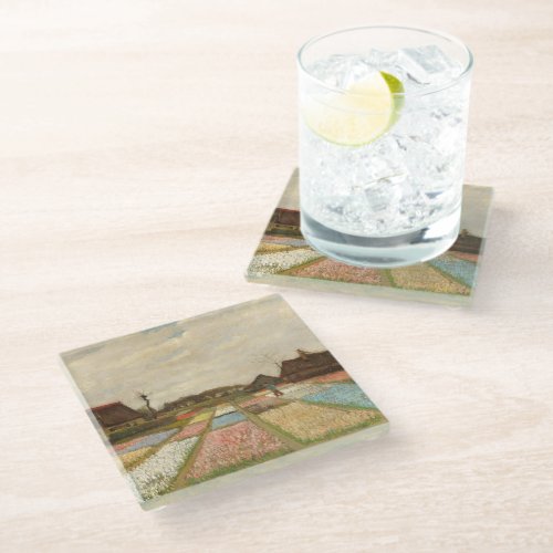 Bulb Fields  Vincent Van Gogh Glass Coaster