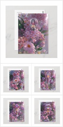 Bulb in flowers, Postcrossing Postcards
