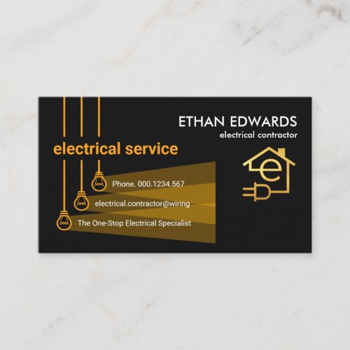 Bulbs Shining Bright On Letter_E Business Card