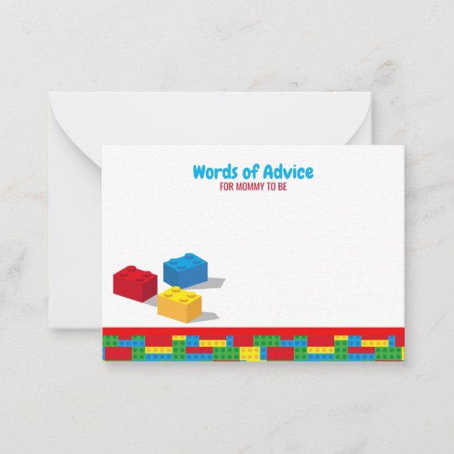 Bulding Block Build and Play Colourful Birthday Note Card (Front)