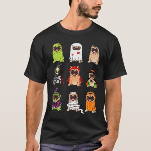 Buldlog Happy Halloween Pug Dogs Lover Gifts  T_Shirt