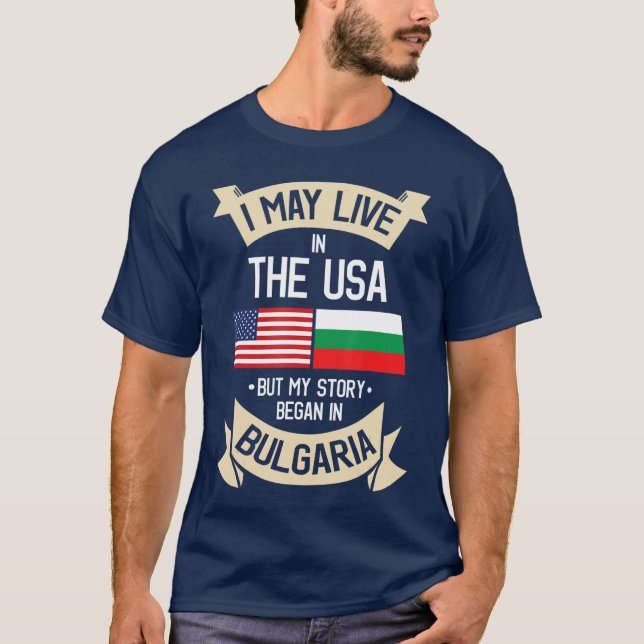 Bulgaria American Flag USA Bulgarian Roots Gifts W T-Shirt (Front)