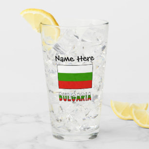 Bulgaria and Bulgarian Flag Personalized Glass