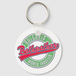 Bulgaria backpacker world traveler keychain