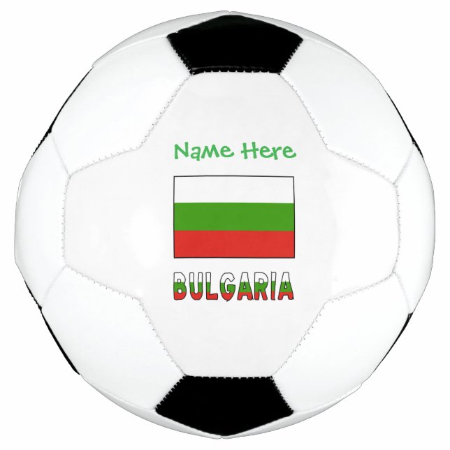 Bulgaria Bulgarian Flag Green Personalized Name Soccer Ball (Front)