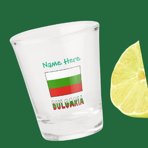 Bulgaria Bulgarian Flag Personalized  Shot Glass