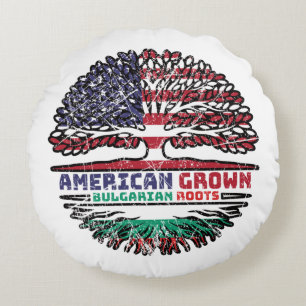 Bulgaria Bulgarian US American USA United States Round Pillow