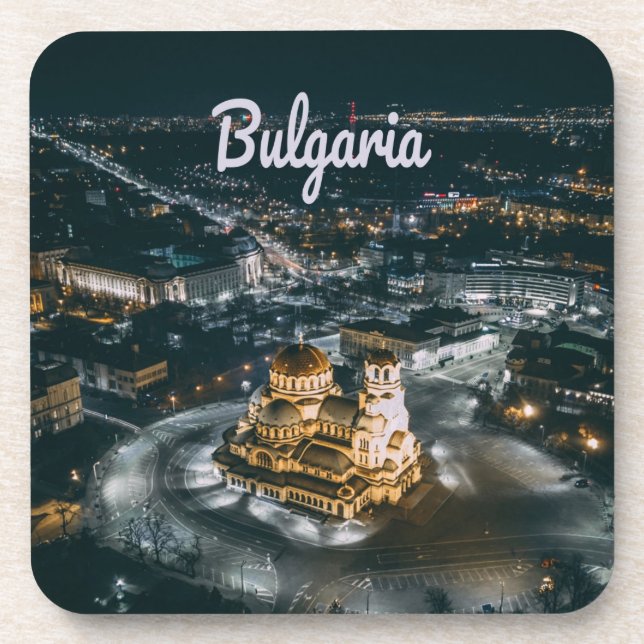 Bulgaria Capital Sofia Alexander Nevsky Cathedral Beverage Coaster (Front)