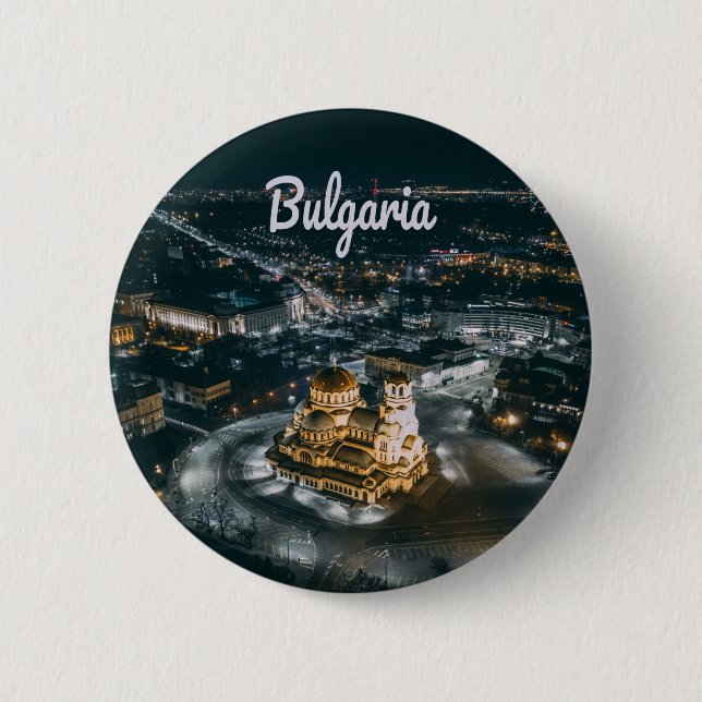 Bulgaria Capital Sofia Alexander Nevsky Cathedral Button (Front)