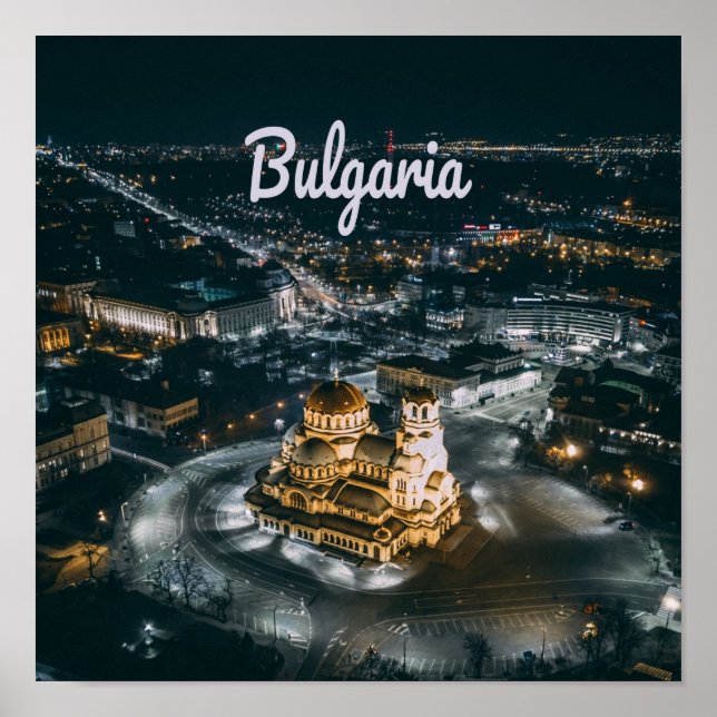 Bulgaria Capital Sofia Alexander Nevsky Cathedral Poster (Front)