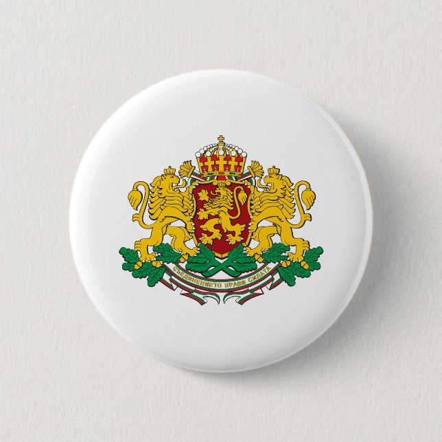 Bulgaria Coat Of Arms Pinback Button (Front)