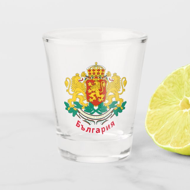 Bulgaria Coat of Arms Shot Glass (Front)
