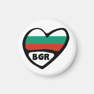 Bulgaria Country Code Flag Heart, BGR Magnet