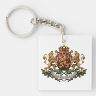 Bulgaria country flag symbol emblem coat arms embl keychain