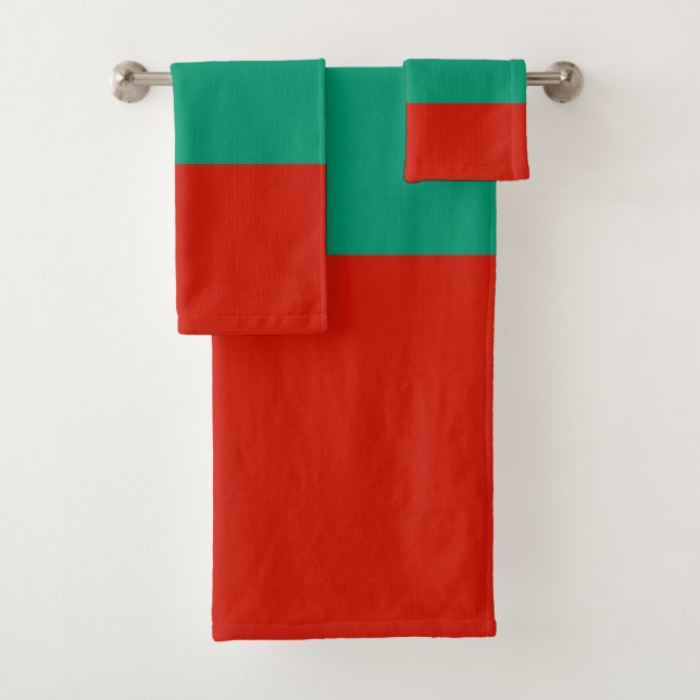 Bulgaria flag bath towel set (Insitu)