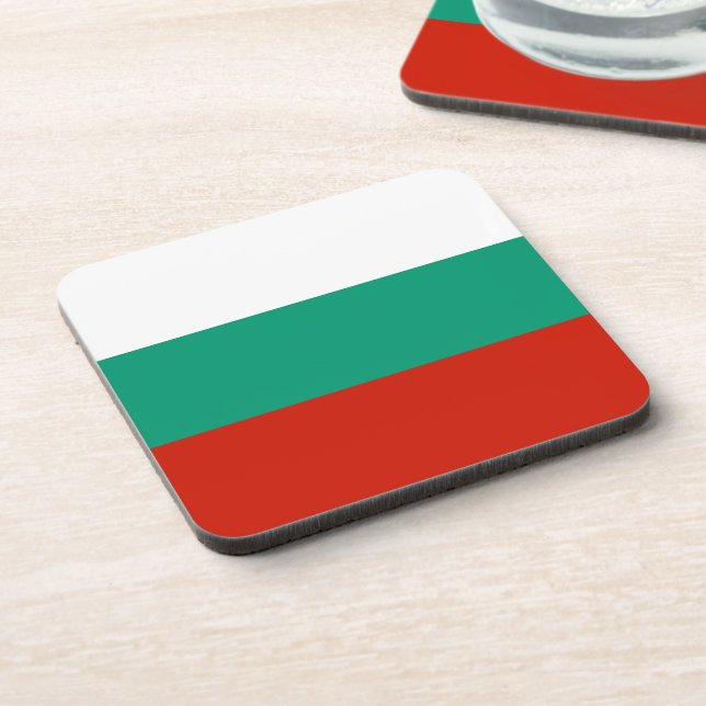 Bulgaria flag beverage coaster (Left Side)