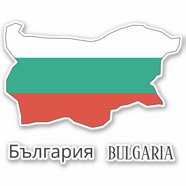 Bulgaria Flag Charming Patriotic Map Sticker (Front)
