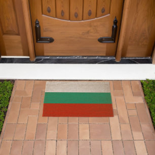 Bulgaria flag fiber doormat