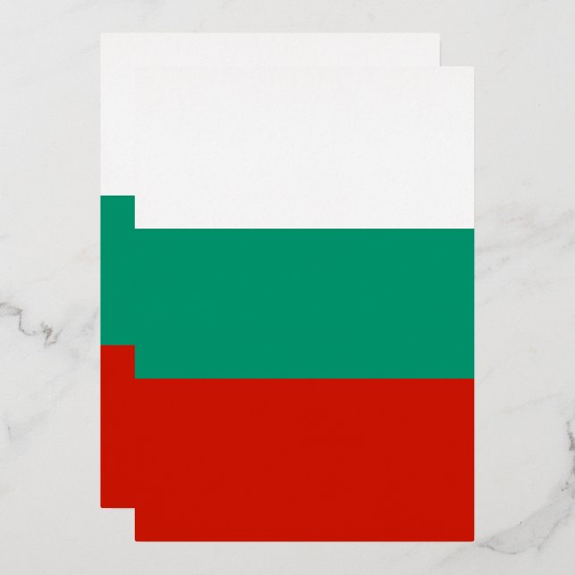 Bulgaria flag foil invitation (Front/Back)