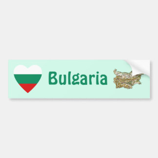 Bulgaria Flag Heart + Map Bumper Sticker