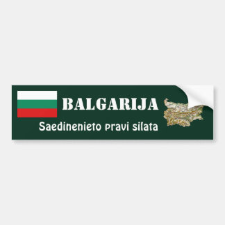 Bulgaria Flag + Map Bumper Sticker