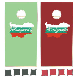 Bulgaria flag map cornhole set
