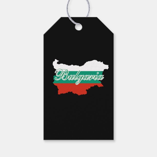 Bulgaria flag map gift tags (Front)