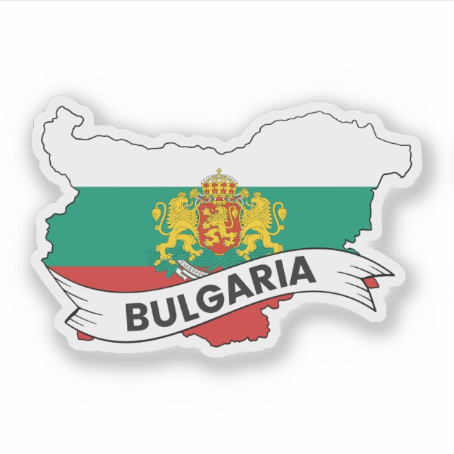 Bulgaria Flag Map Sticker (Front)