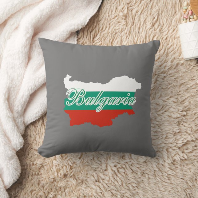 Bulgaria flag map throw pillow (Blanket)