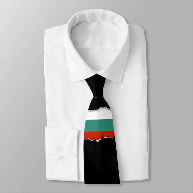 Bulgaria Flag Neck Tie (Tied)