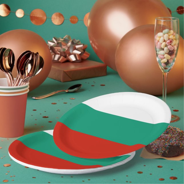 Bulgaria flag paper plates (Multi)
