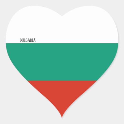 Bulgaria Flag Patriotic Heart Sticker