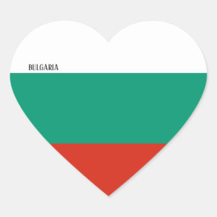 Bulgaria Flag Patriotic Heart Sticker