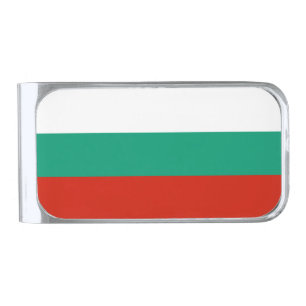 Bulgaria flag silver finish money clip