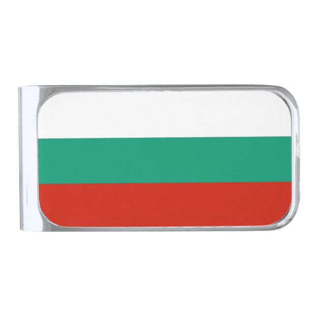 Bulgaria flag silver finish money clip (Front)