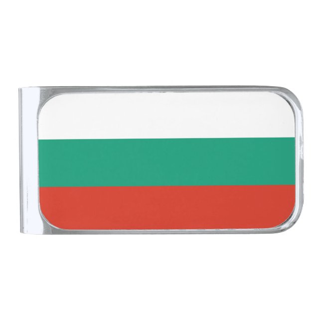 Bulgaria Flag Silver Finish Money Clip (Front)