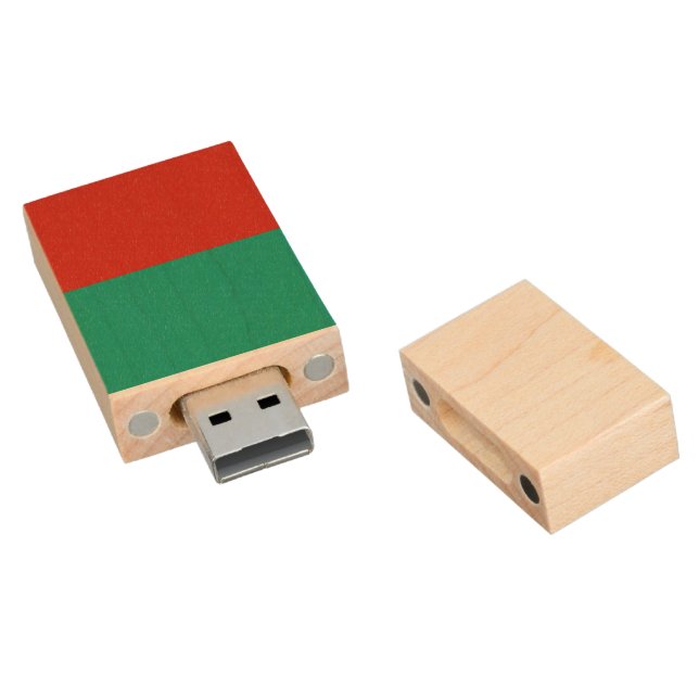 Bulgaria flag wood flash drive (Angled)