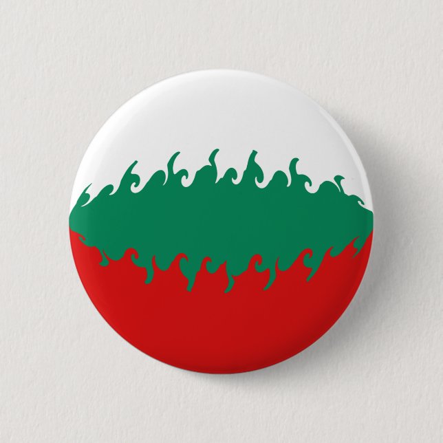 Bulgaria Gnarly Flag Pinback Button (Front)