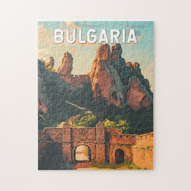 Bulgaria Illustration Travel Art Vintage Jigsaw Puzzle (Vertical)