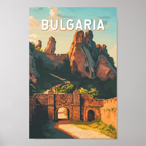 Bulgaria Illustration Travel Art Vintage