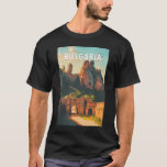 Bulgaria Illustration Travel Art Vintage T-Shirt<br><div class="desc">Bulgaria vector artwork design. Bulgaria,  a diverse and historic destination in Eastern Europe,  is known for its charming cities,  stunning Black Sea coastline,  and breathtaking mountain landscapes.</div>