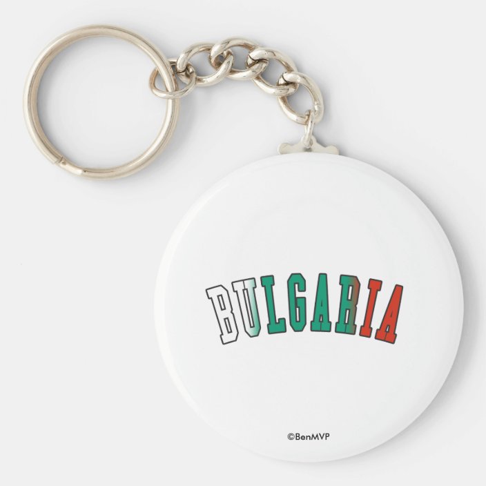 Bulgaria in National Flag Colors Keychain