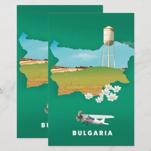 Bulgaria map travel print (Front/Back)