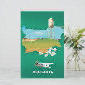 Bulgaria map travel print (Standing Front)
