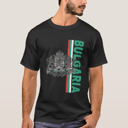 Bulgaria National Pride Flag And Emblem T_Shirt