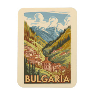 Bulgaria Painterly Illustration Travel Art Vintage Magnet