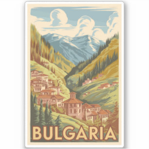 Bulgaria Painterly Illustration Travel Art Vintage Sticker
